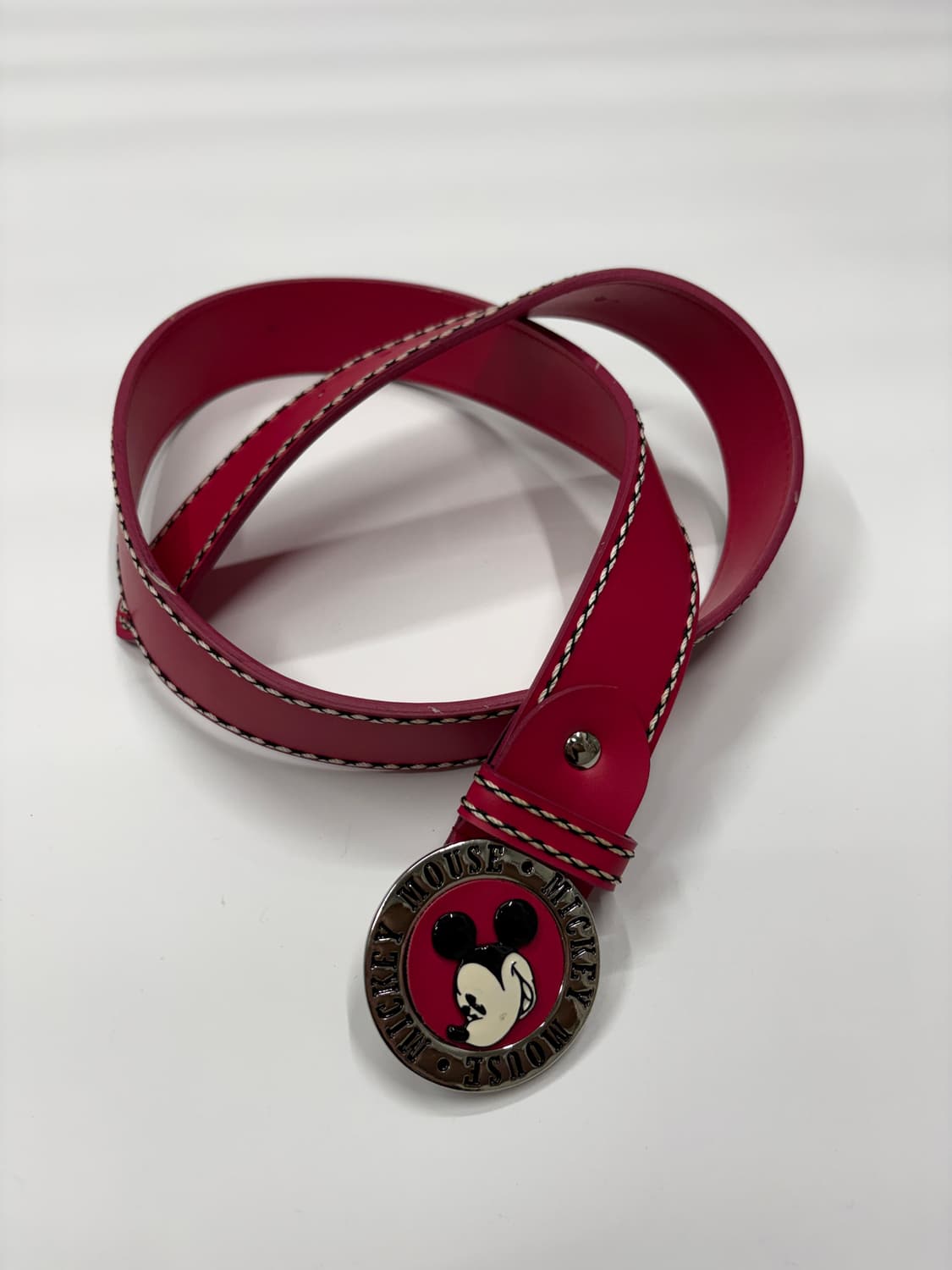 디즈니 미키마우스 핑크 레더 벨트 Disney Mickey 상품이미지1