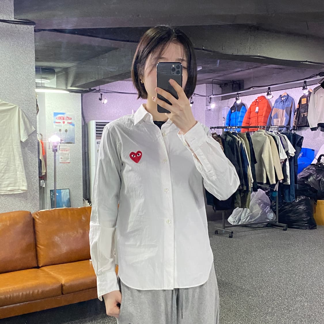 꼼데가르송 하트패치로고 화이트 셔츠 B4260 상품이미지1