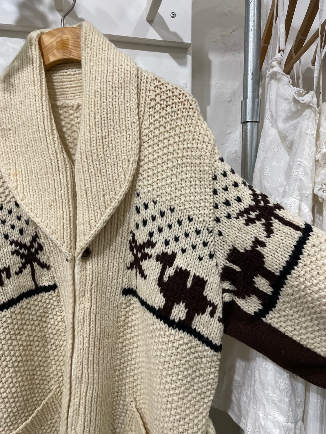 오버핏 노르딕 숄카라 니트 집업 상품이미지8