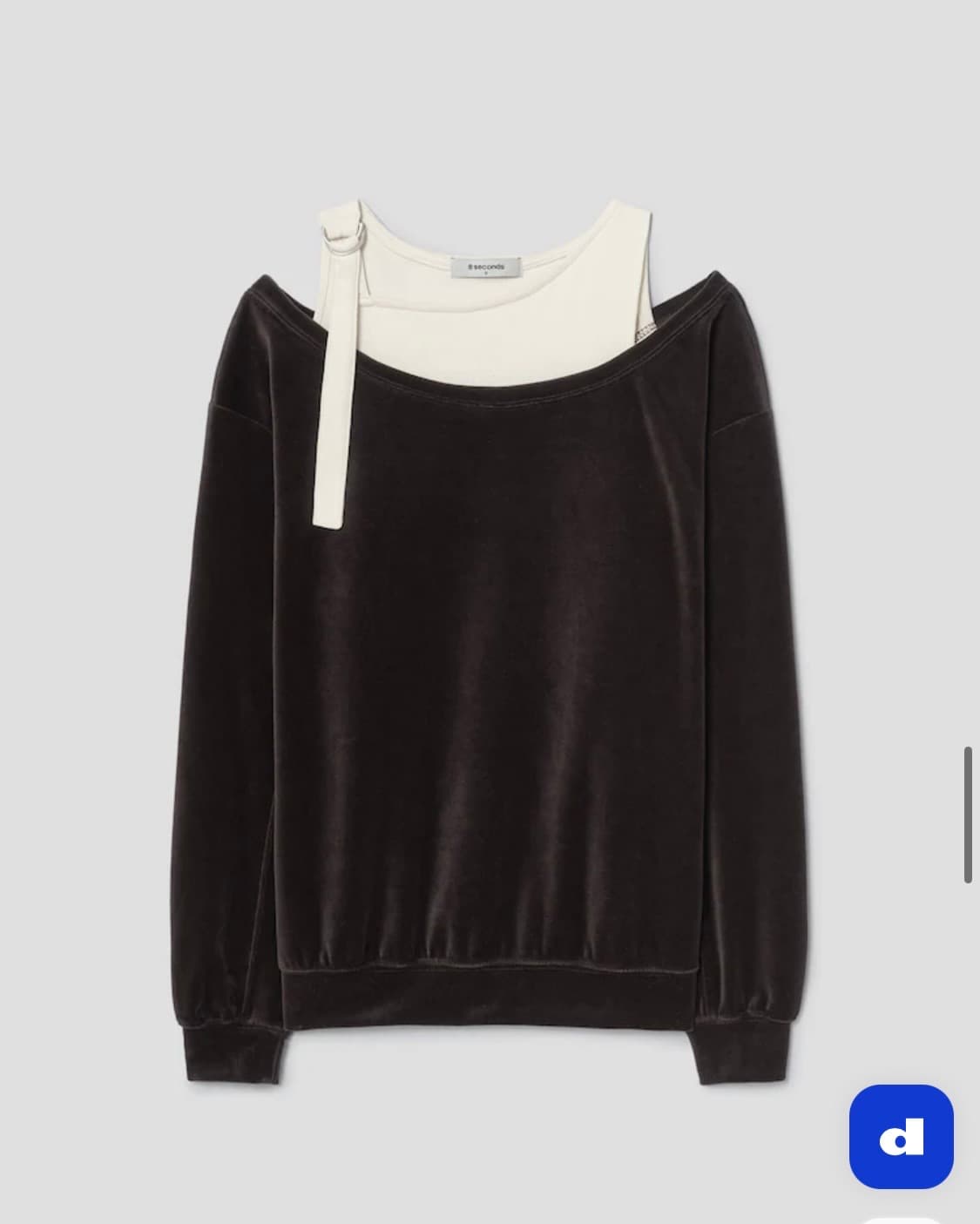 에잇세컨즈 레이어드 벨벳 저지탑 브라운 상품이미지1