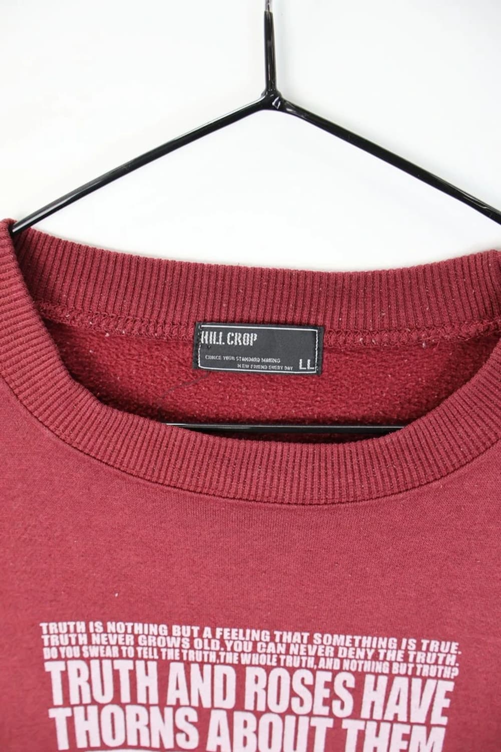 JPN 힐 크롭 버건디 맨투맨 상품이미지6