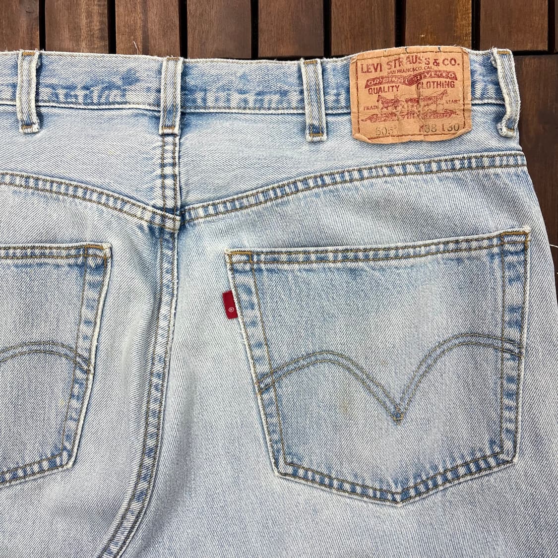 (35) 00s 리바이스 505 연청 워싱 데님 팬츠 상품이미지4