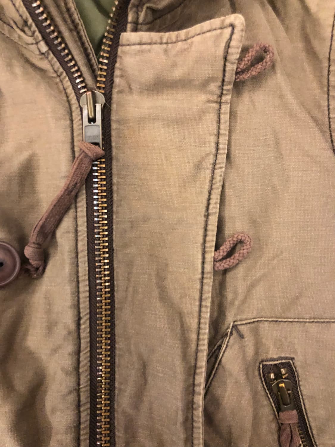 00‘s • y2k 카키 퍼 후드 패딩 상품이미지6