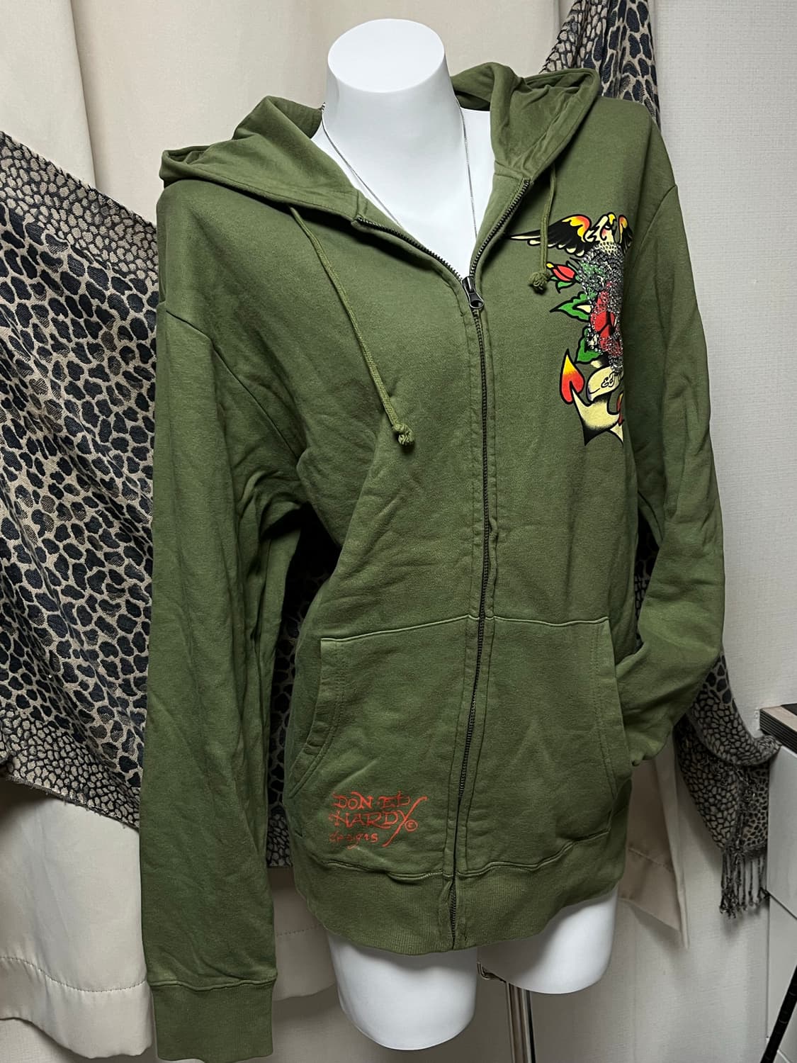 에드하디 타투 레터링 후드집업 XL 상품이미지1