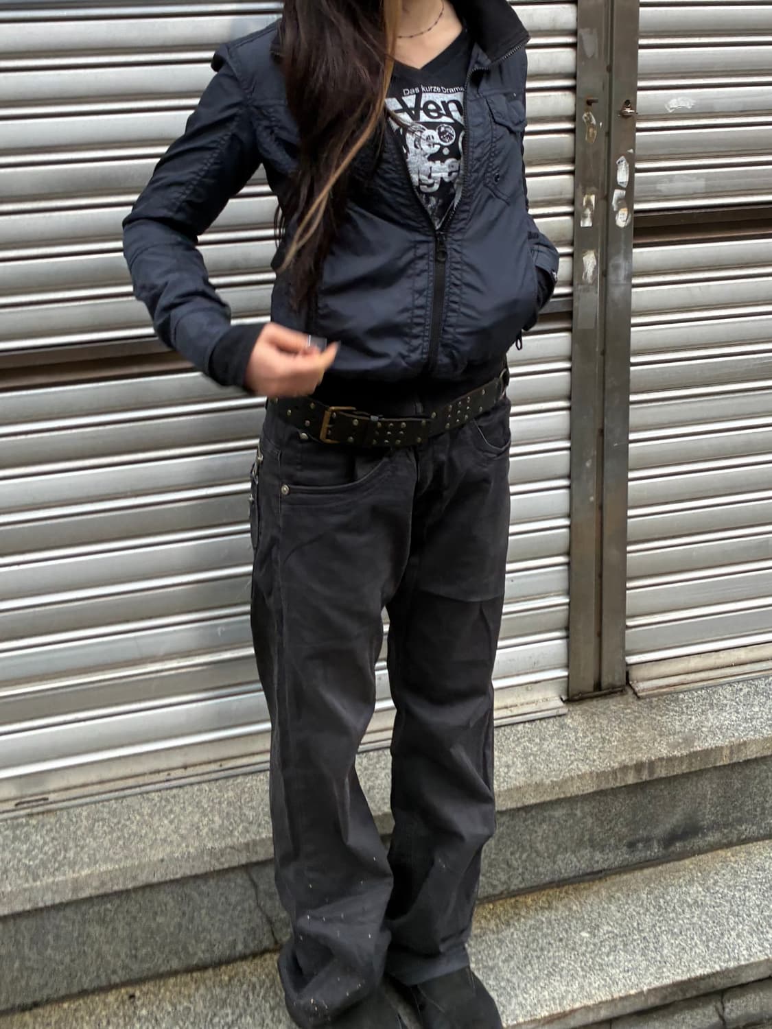 30)Lee 빈티지 지퍼 신치백 디테일 네이비 코튼 팬츠 상품이미지2