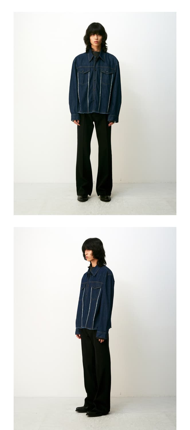 COOR 데님 컷오프 크롭 셔츠 (인디고, M/새상품) 상품이미지8