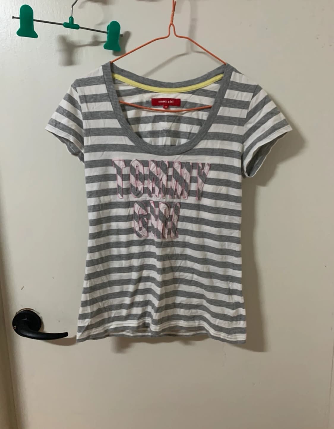 Tommy Girl 스트라이프 반팔티 XS 그레이 상품이미지1
