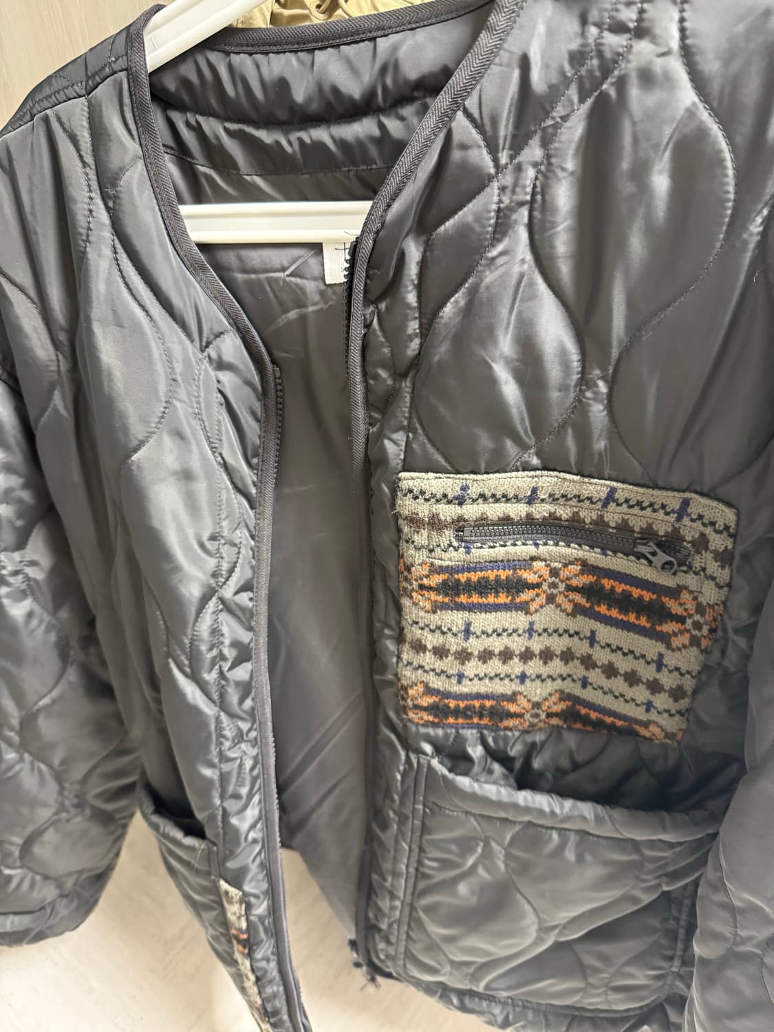 피지컬디파트먼트 니트믹스 퀼팅 자켓 XL 상품이미지3