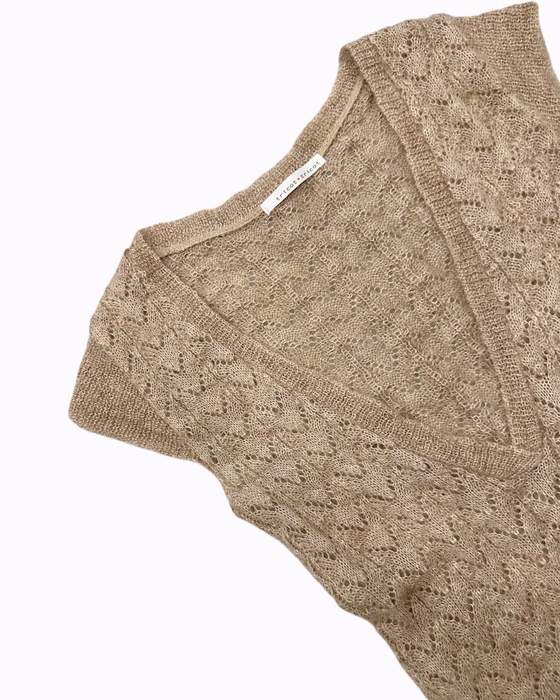 beige mohair crochet knit 상품이미지2