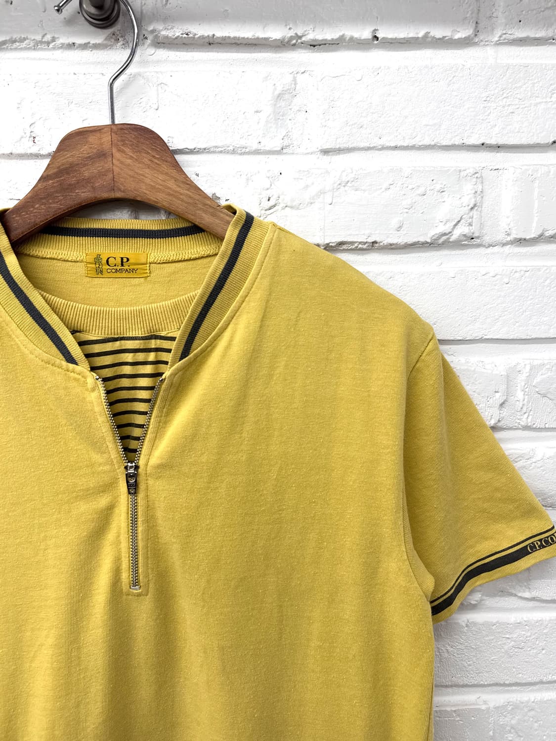 CP company 옐로우 스트라이프 레이어드 반팔티 상품이미지4