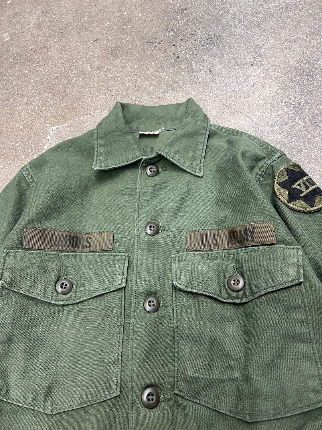 70‘s US Army 7사단 OG-107 유틸리티 셔츠 상품이미지2