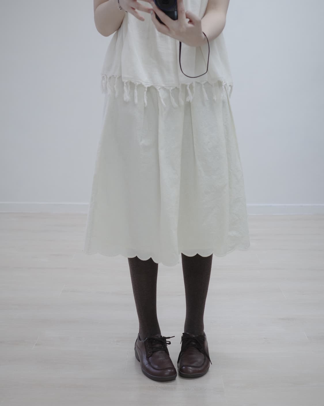 Light beige cotton skirt 상품이미지1