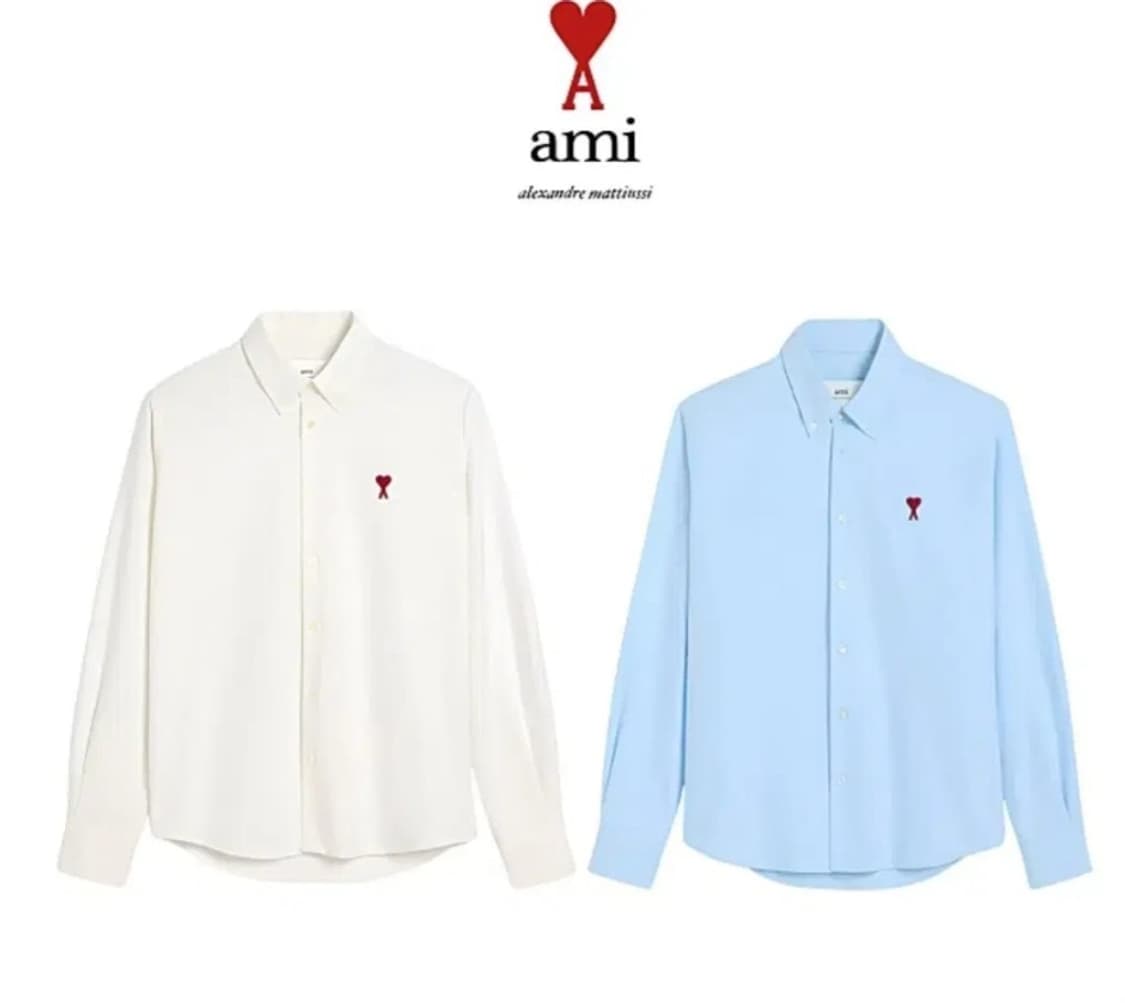 아미 스몰하트 레드로고 셔츠 XS-XL 상품이미지1