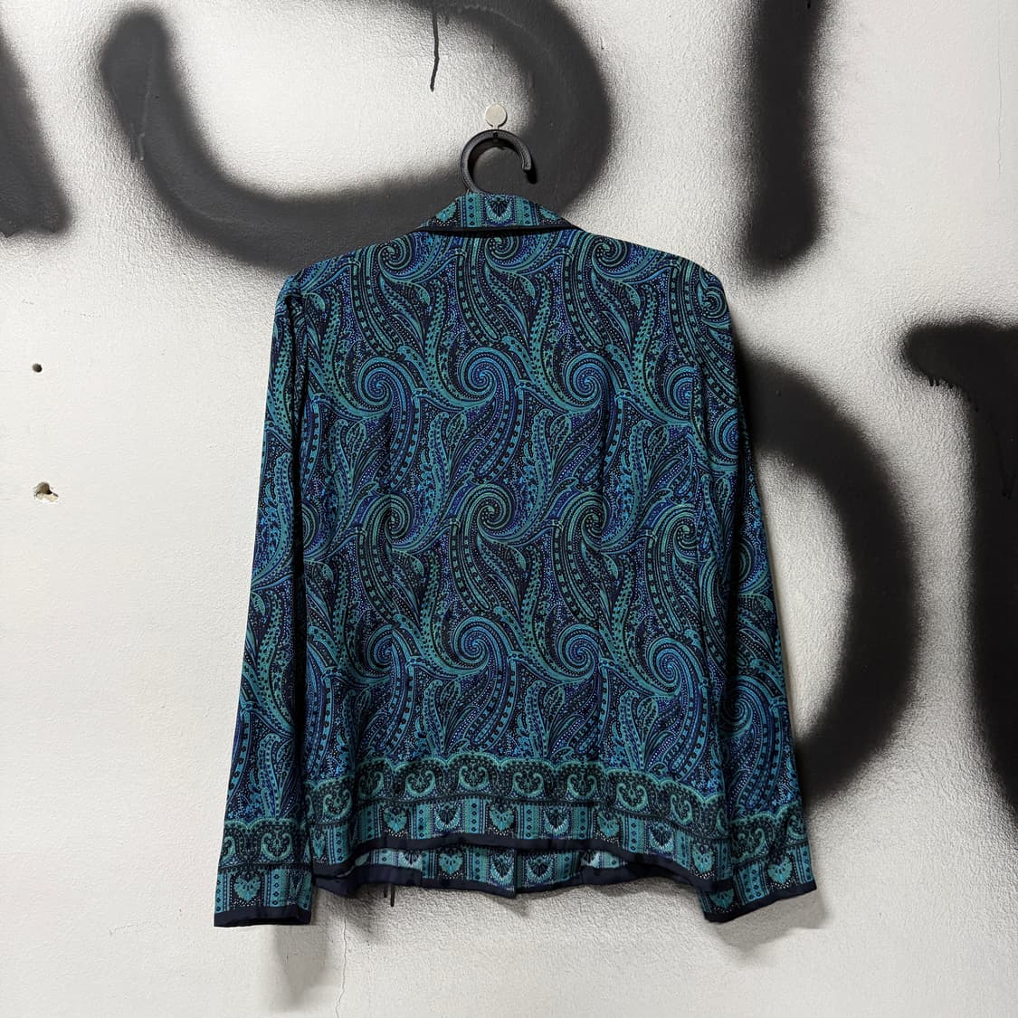 VTG 빈티지 페이즐리 패턴 블루 셔츠 자켓 상품이미지2