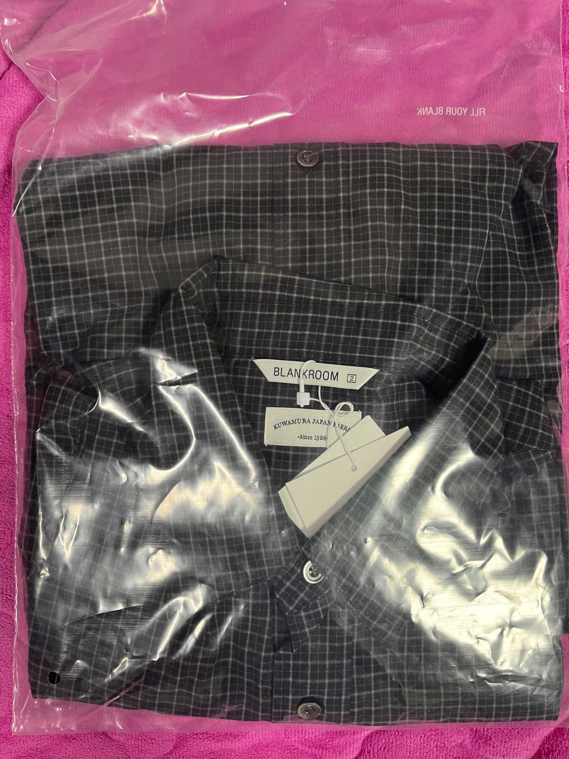 블랭크룸 windowpane 체크셔츠 블랙 2사이즈 새상품 상품이미지6