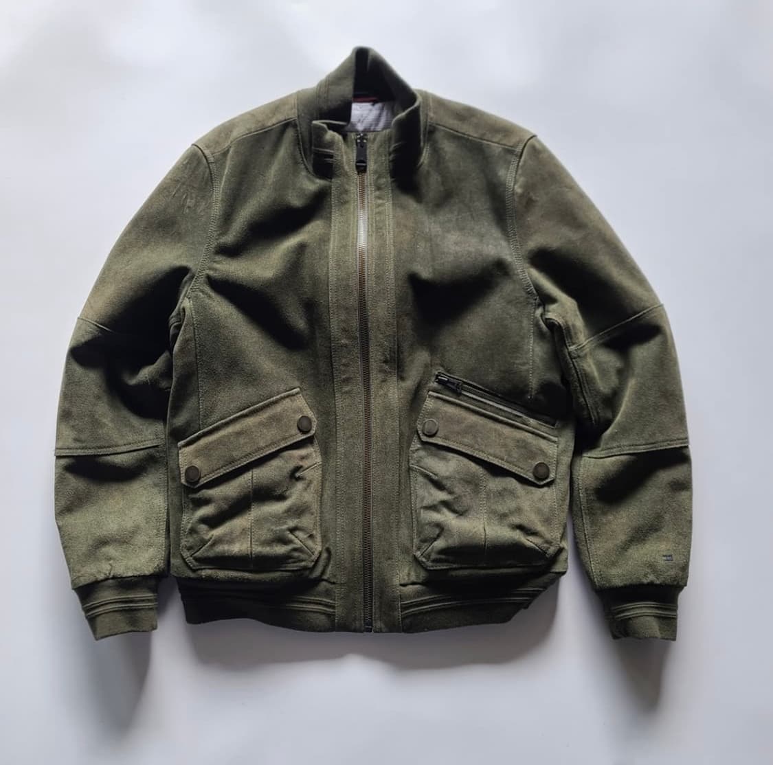 Tommy Hilfiger Olive Leather Jacket 상품이미지1