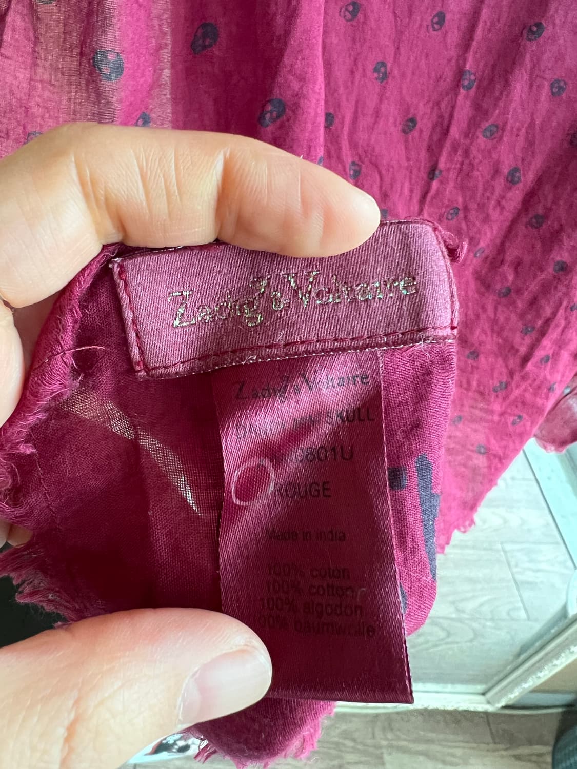 zadig&voltaire skull 스카프 상품이미지3