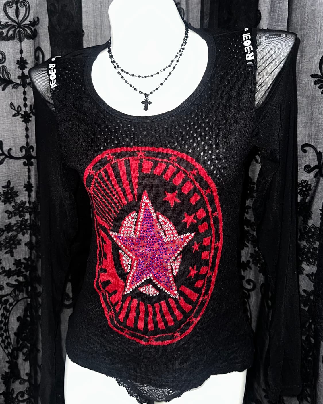 see-through star top 상품이미지2