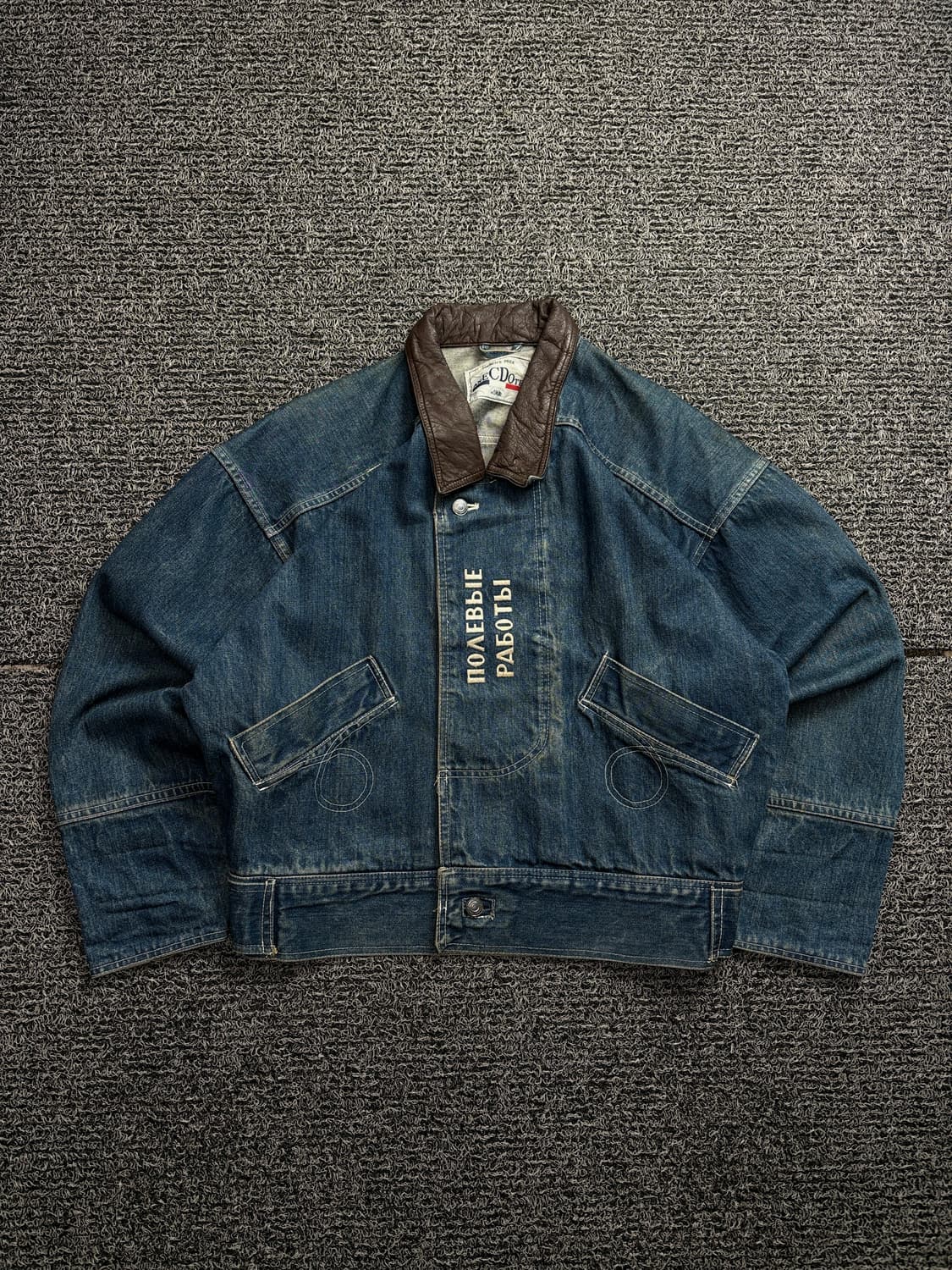 ANECDOTE 프랑스 레트로 레더 카라 데님 워크 자켓 1934 상품이미지2