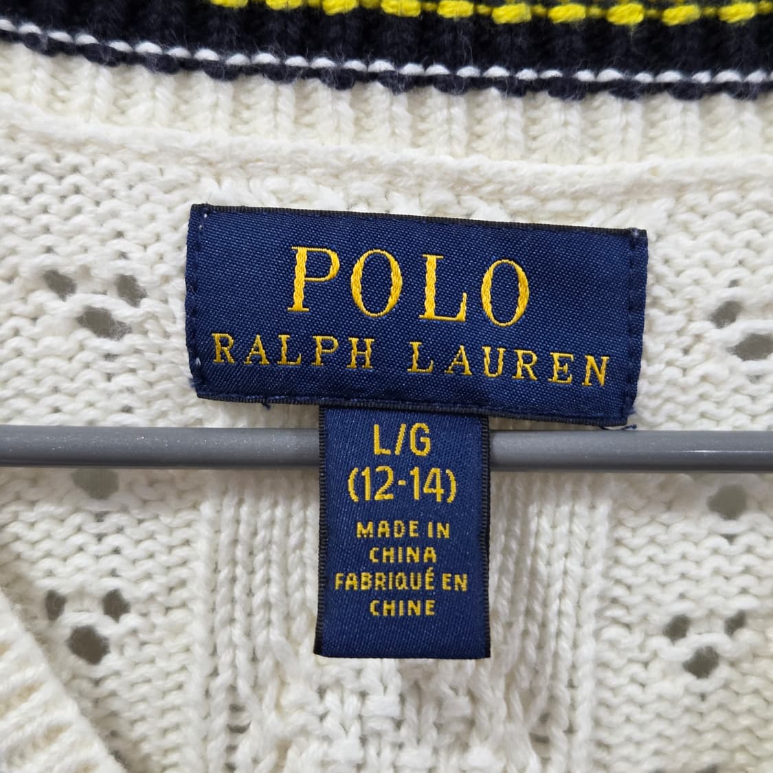 폴로랄프로렌 걸즈 크리켓 브이넥 니트 L/12/14 상품이미지2