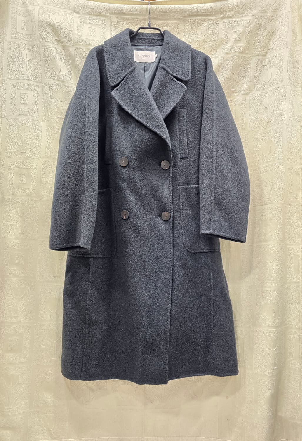 거의새거) 소울 SO.WOOL 핸드메이드 더블 버튼 양모 롱 코트 L(1 상품이미지1