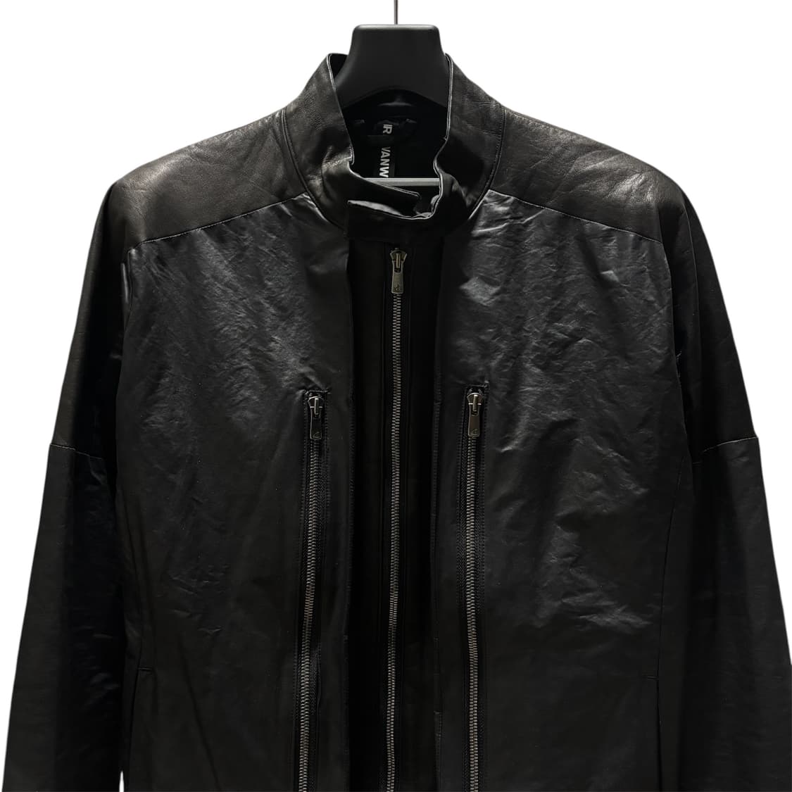 [3] 립 반 윙클 더블 지퍼 레더 혼합 원단 블루종 상품이미지2