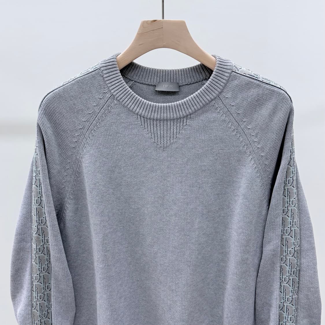 [S+급/M] 디올 오블리크 인서트 니트 스웨터 그레이 상품이미지2