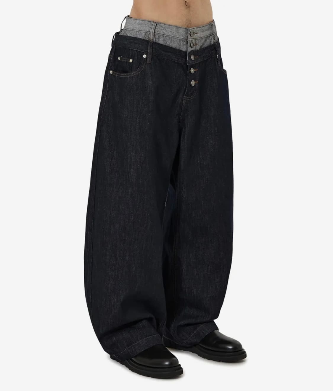 오와이 레이어드 진청바지 상품이미지2