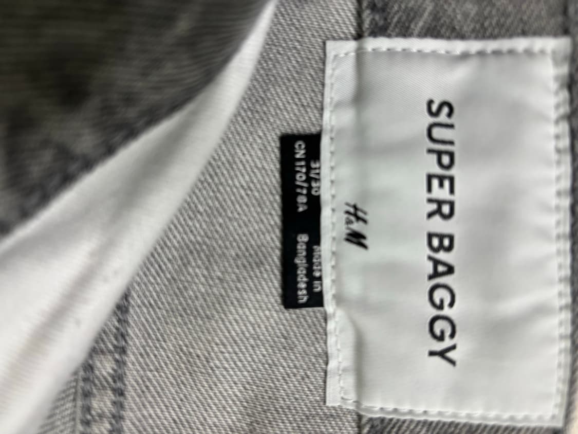 H&M 수퍼배기 그레이 데님 팬츠 상품이미지6