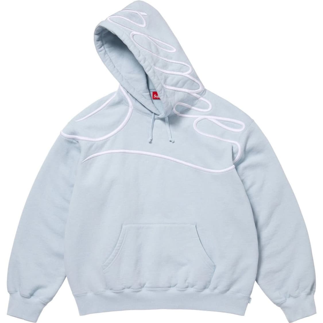 슈프림 숄더 스크립트 후드 스웨트셔츠 라이트블루 25SS 상품이미지1