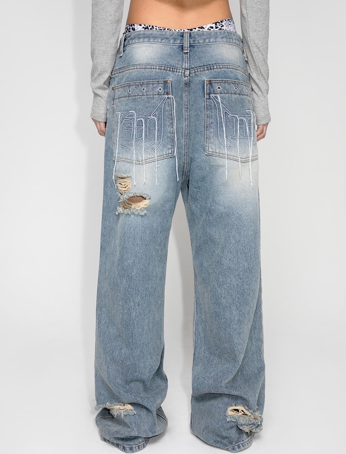 yeel 워싱 디스트로이드 데님 팬츠 상품이미지3