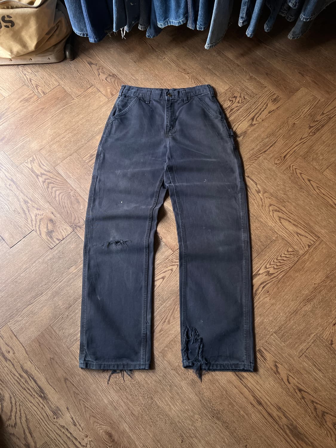 [30]칼하트 USA 디스트로이드 미드나잇 네이비 싱글니 카펜터 워크팬츠 상품이미지2