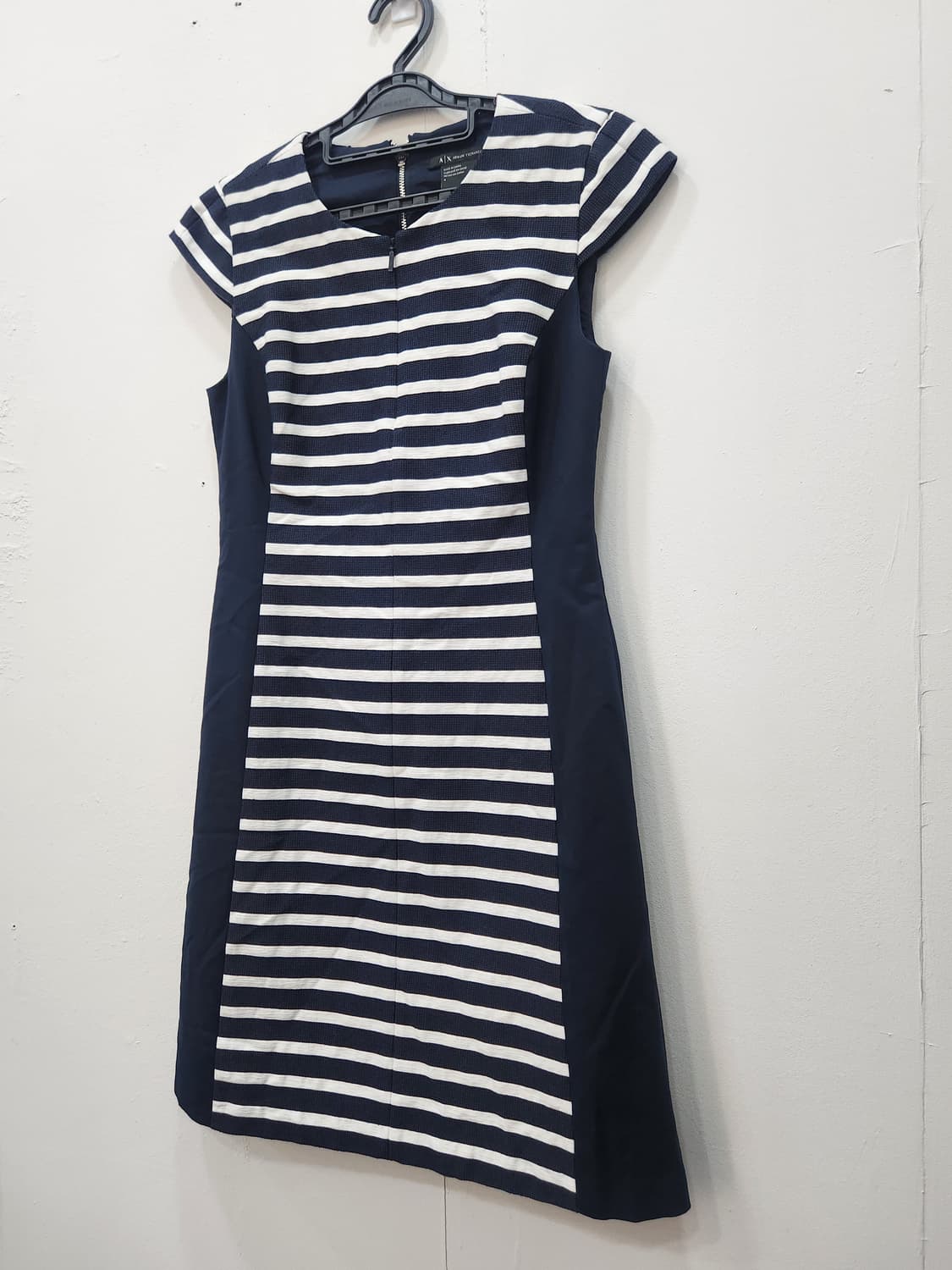 [XS] 아르마니 익스체인지 스트라이프 캡소매 원피스 네이비 상품이미지3