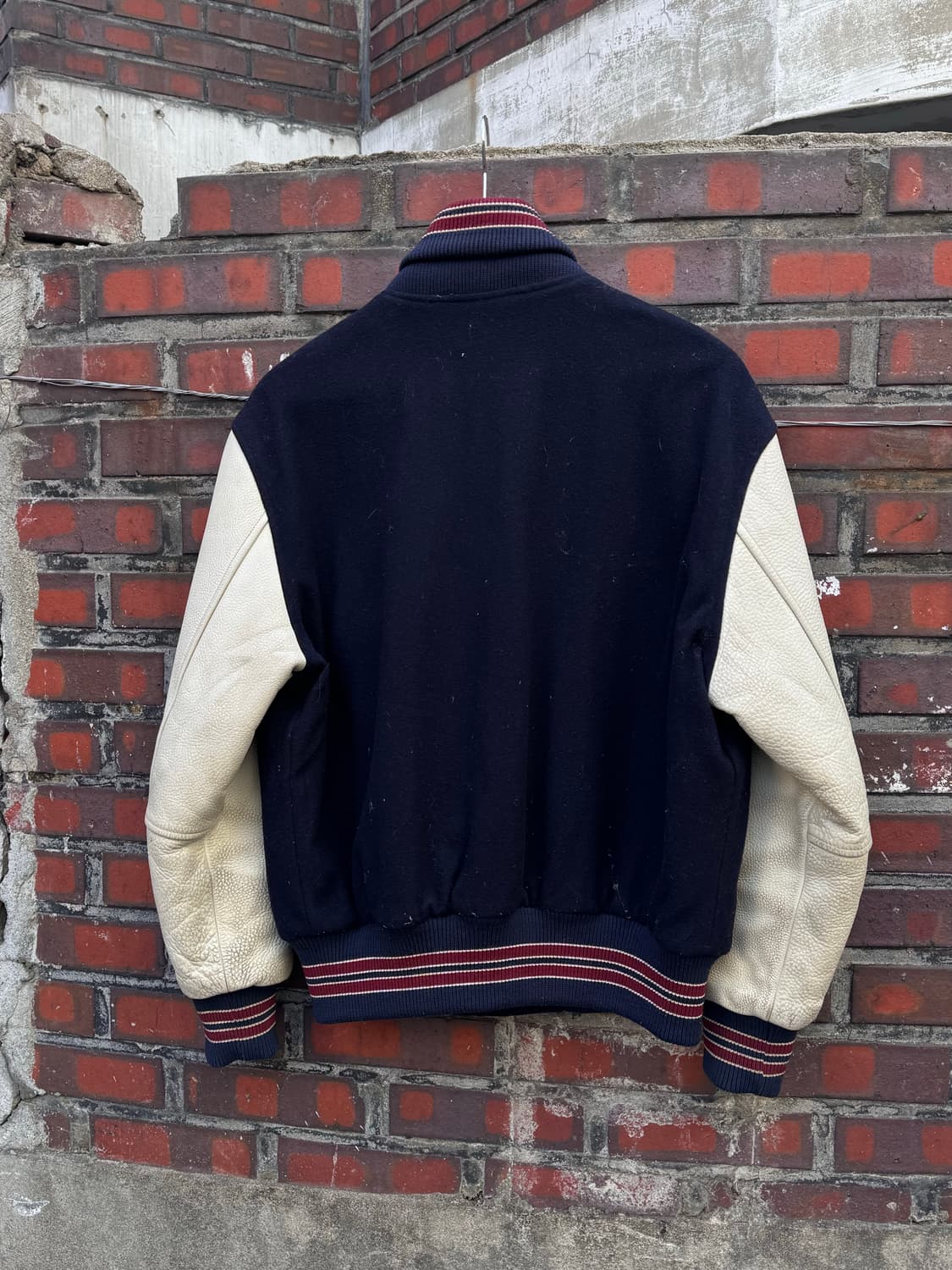 90s 맥그리거 패치 울 레더 바시티자켓  상품이미지4