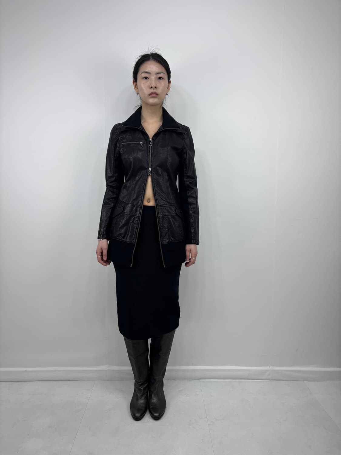 FAUX LEATHER ZIP UP JACKET 상품이미지3