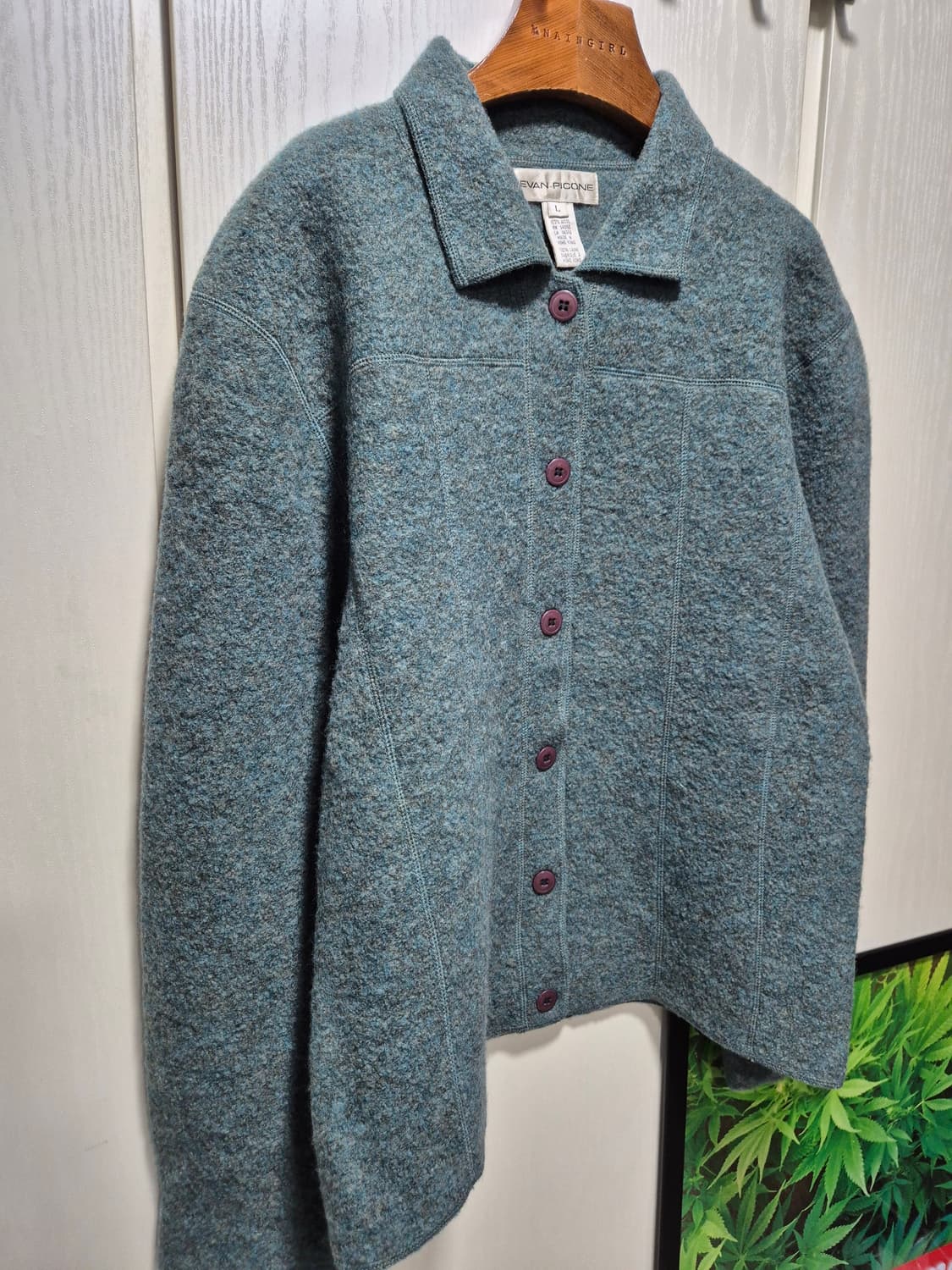 (세일)VTG.에반피콘 압축울 블루 그린 자켓 상품이미지7