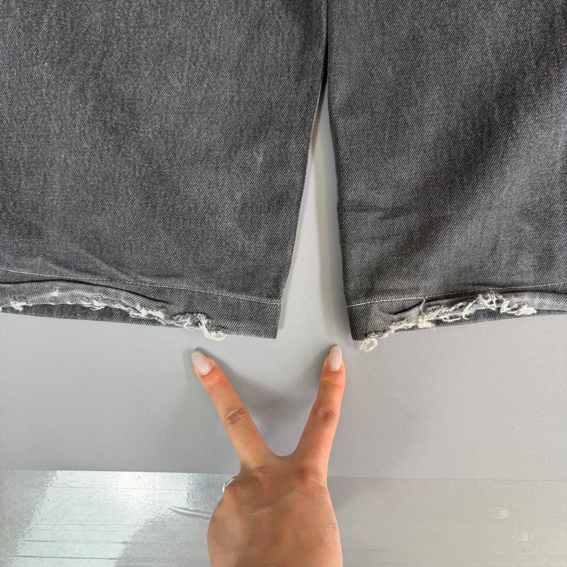 (31) 쉐브르 아메카지 흑청 레커린  카펜더 데님 배기팬츠 상품이미지9