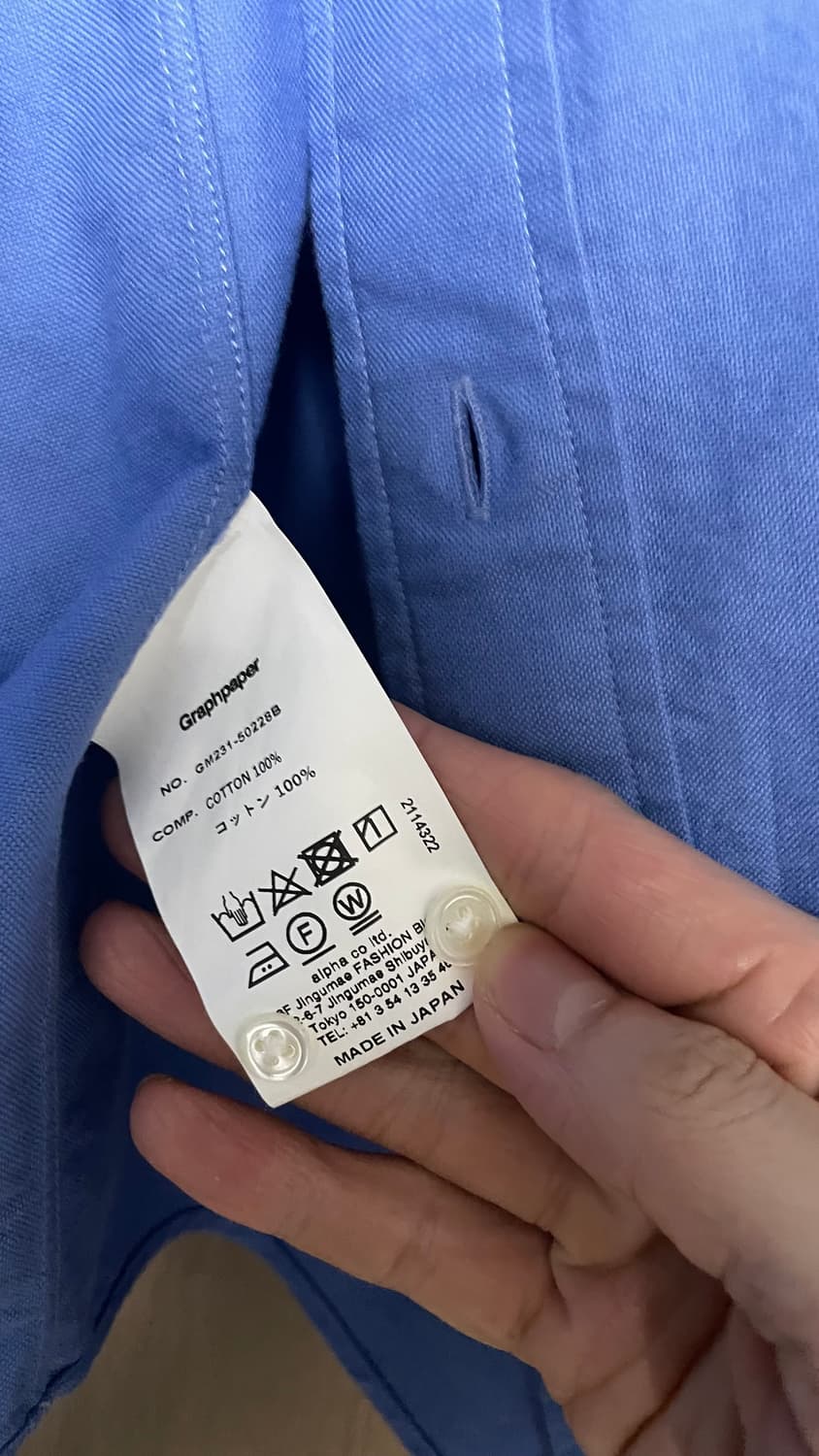 그라프페이퍼 옥스포드 L/S 버튼다운 박스 셔츠 L 2사이즈 상품이미지2