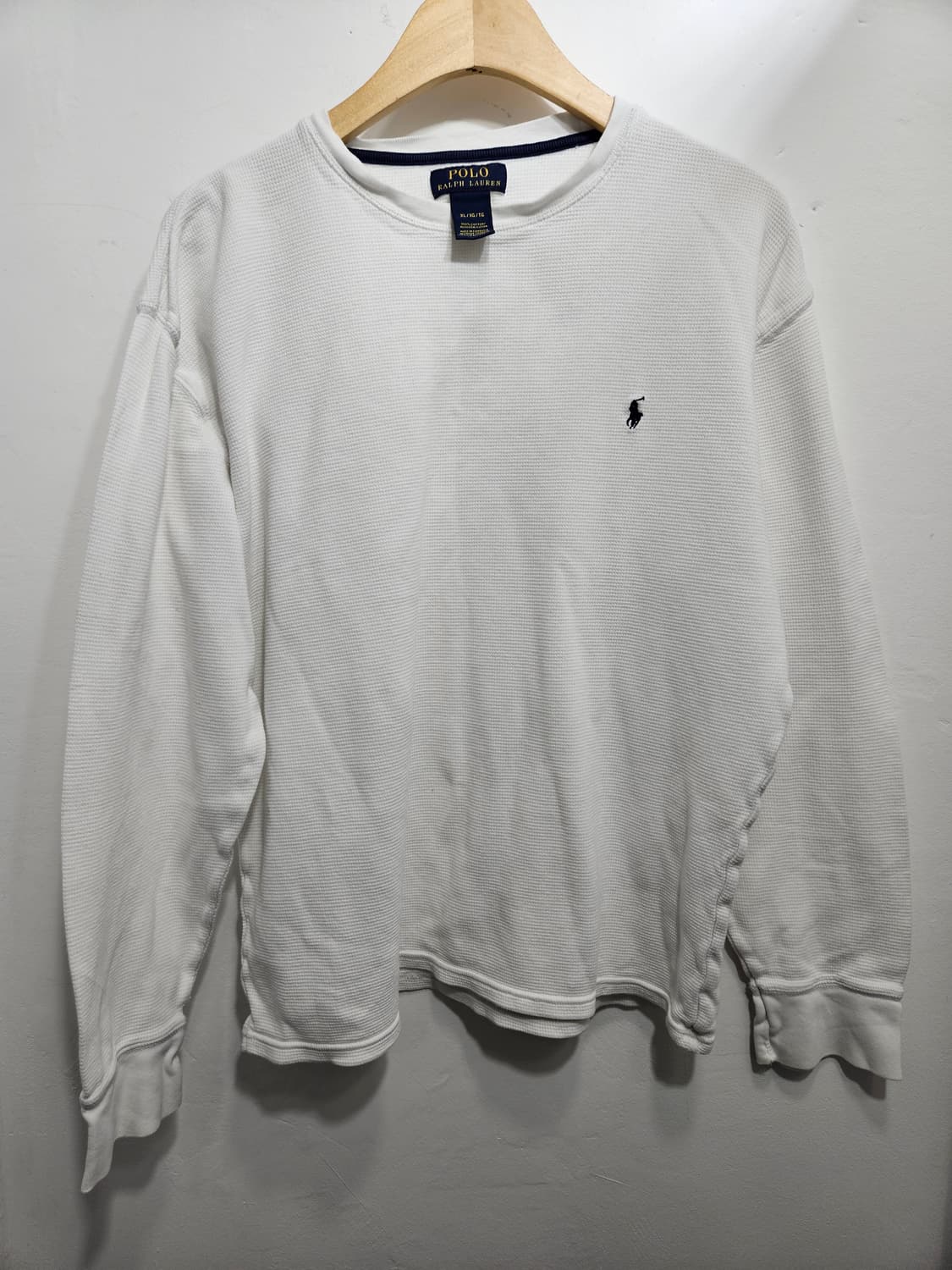 폴로랄프로렌 화이트 와플 긴팔티 XL 상품이미지2
