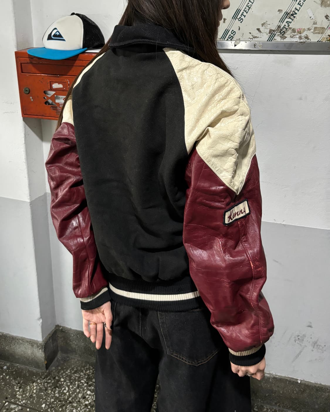 90s VINTAGE 올드스쿨 리얼레더 바시티 jk   상품이미지3