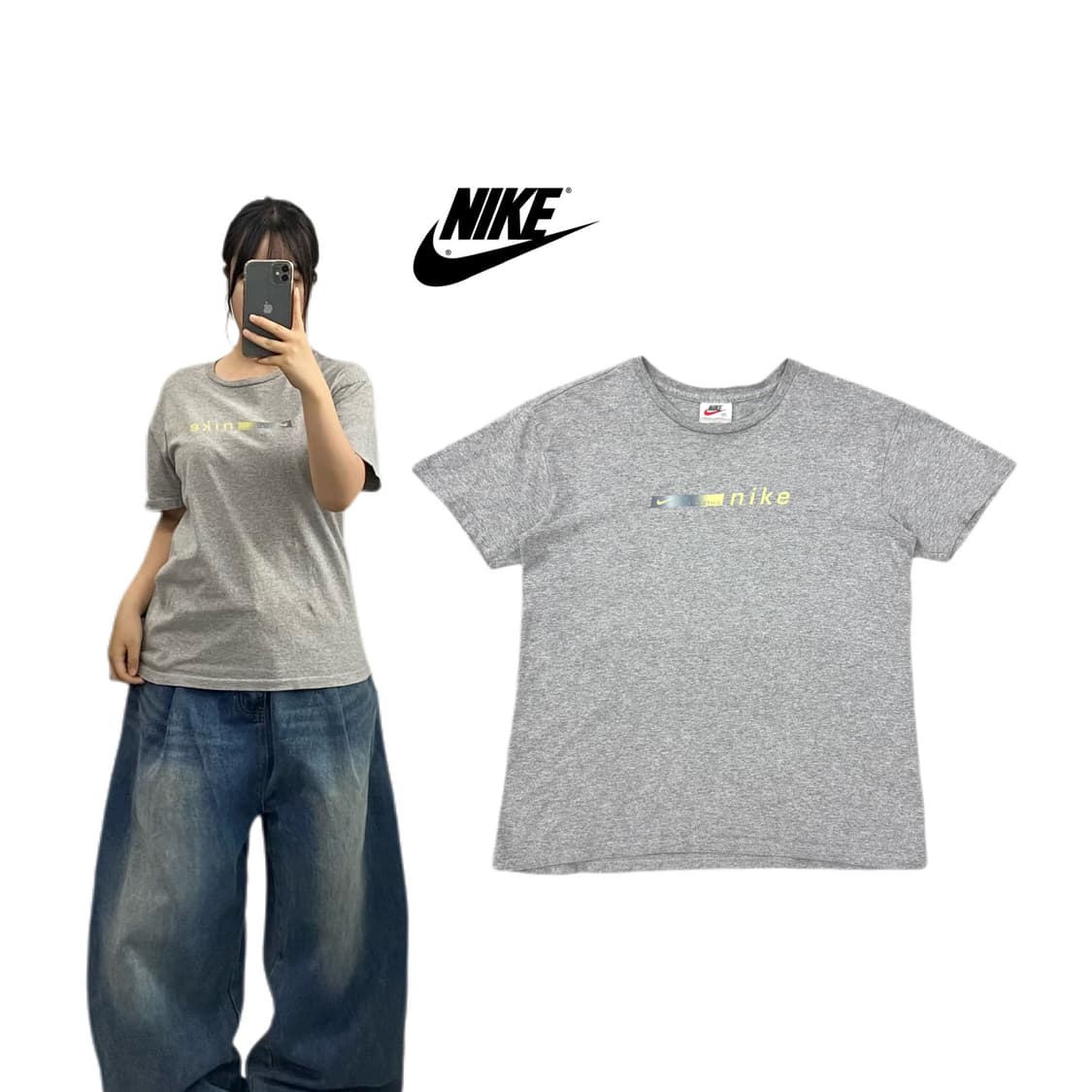 나이키 90s 아치로고 반팔 티셔츠 그레이 상품이미지1