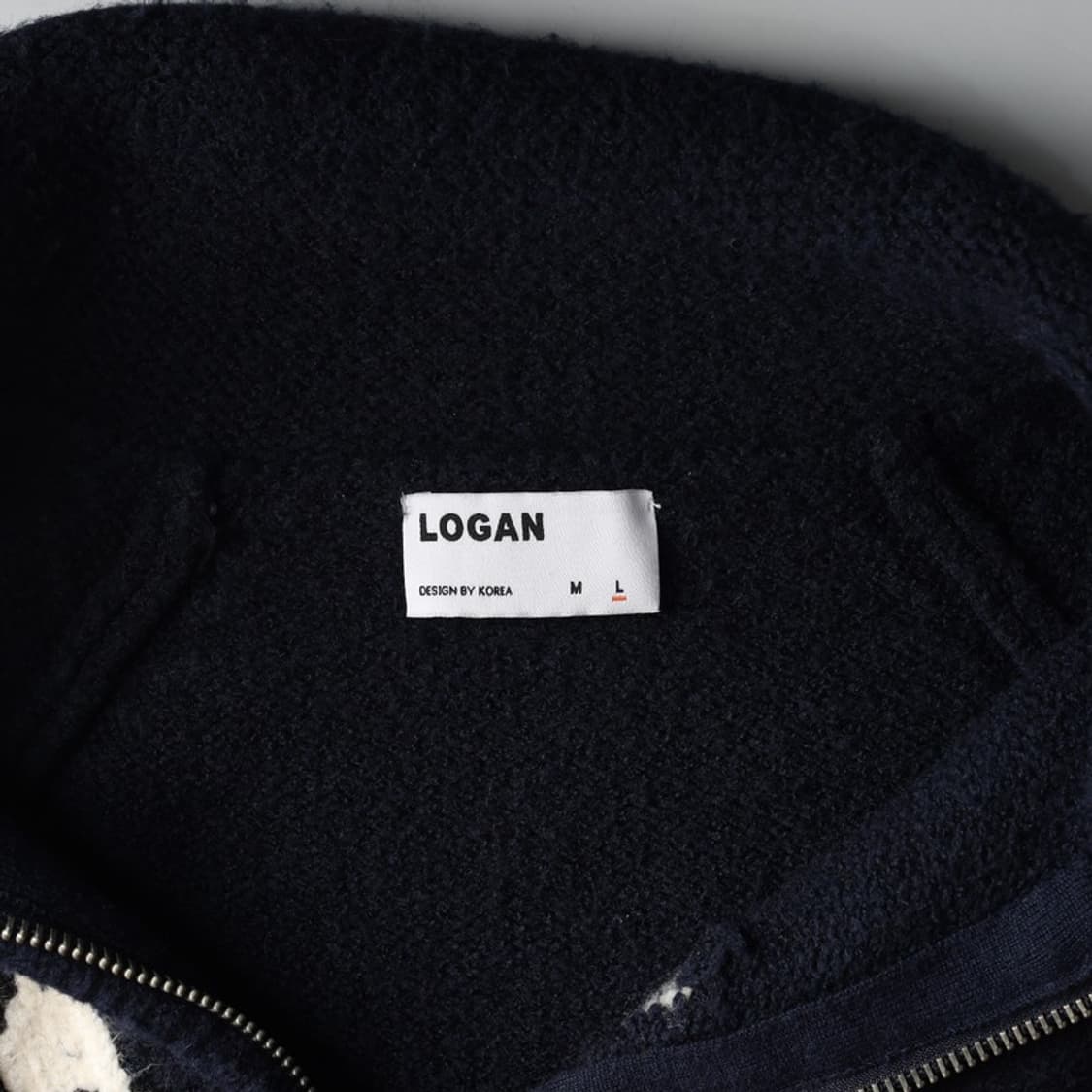 LOGAN 네이비 범고래 코위찬 집업 니트M L 상품이미지5