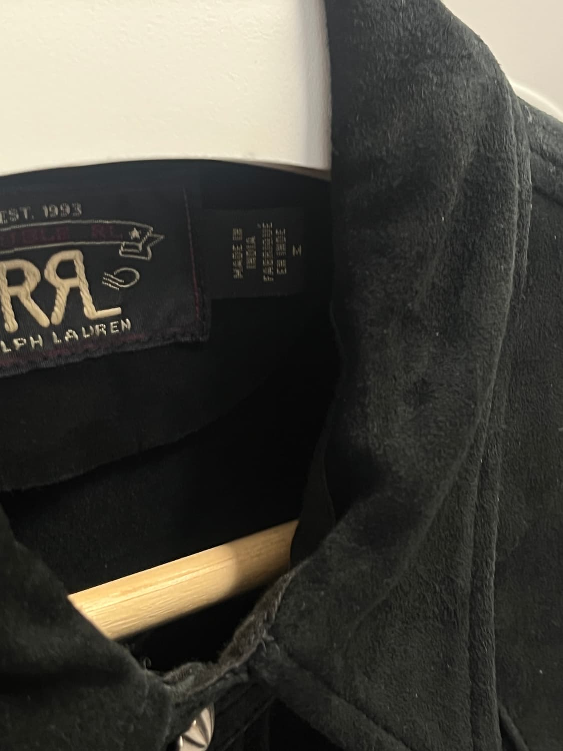 더블알엘 블랙 스웨이드 웨스턴 셔츠 (M) 상품이미지6