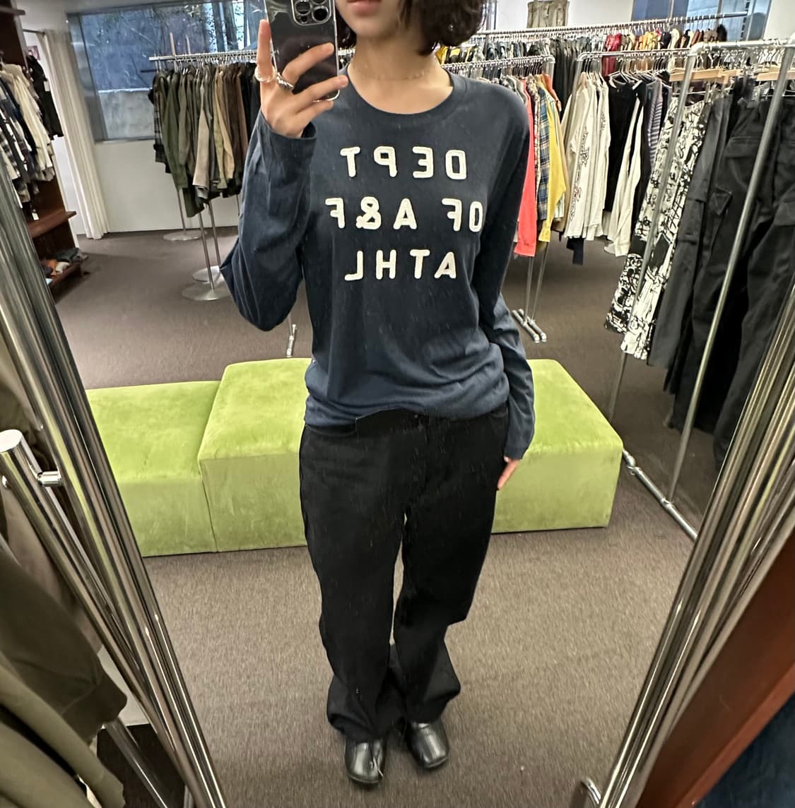 M)아베크롬비 vintage 그래픽 네이비 롱슬리브 상품이미지1