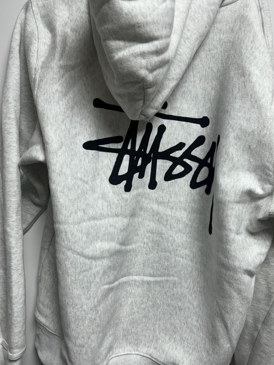 스투시 베이직 로고 후드집업 L 애쉬헤더 상품이미지3