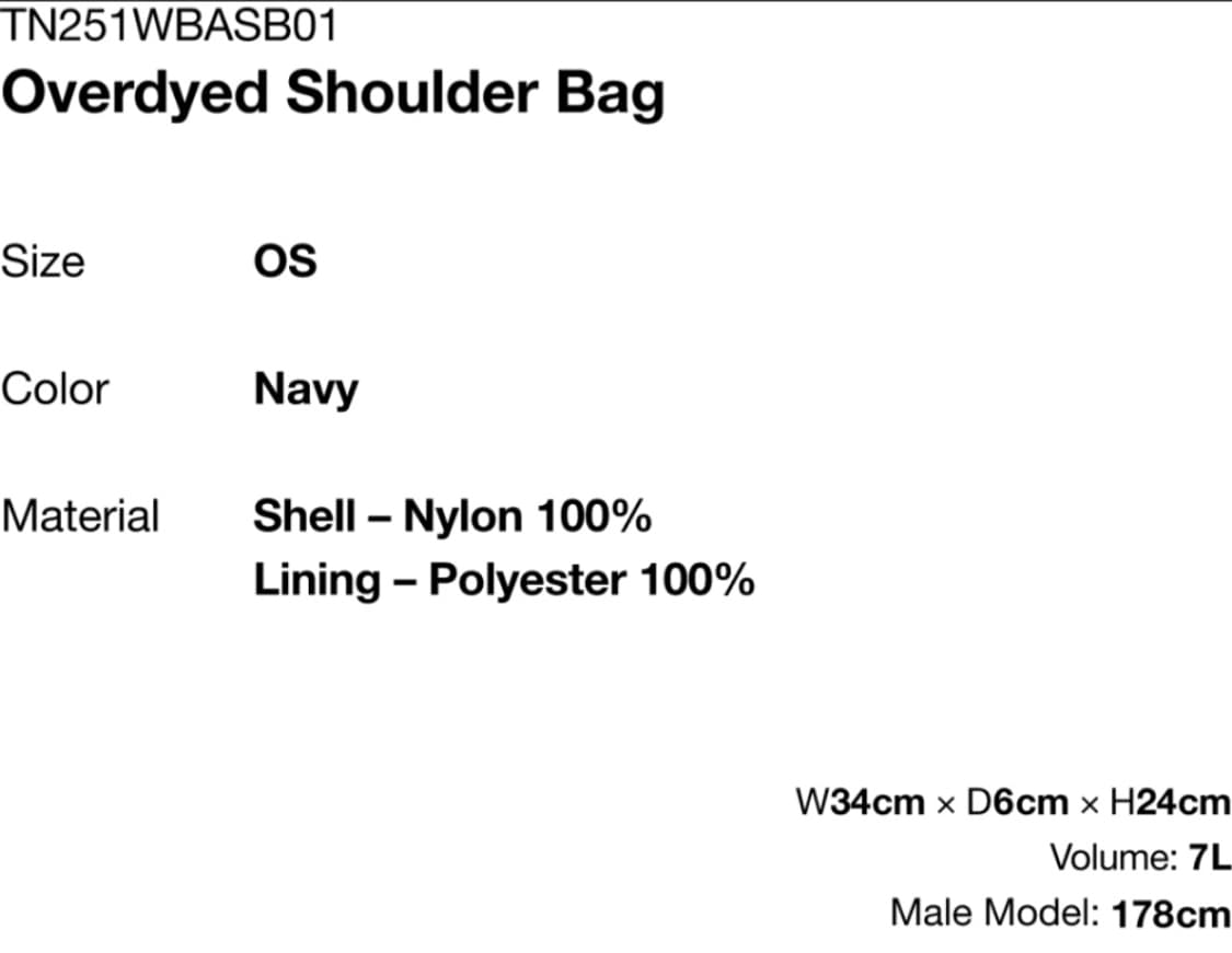 디스이즈네버댓 Overdyed Shoulder Bag Navy/크로스백 상품이미지6