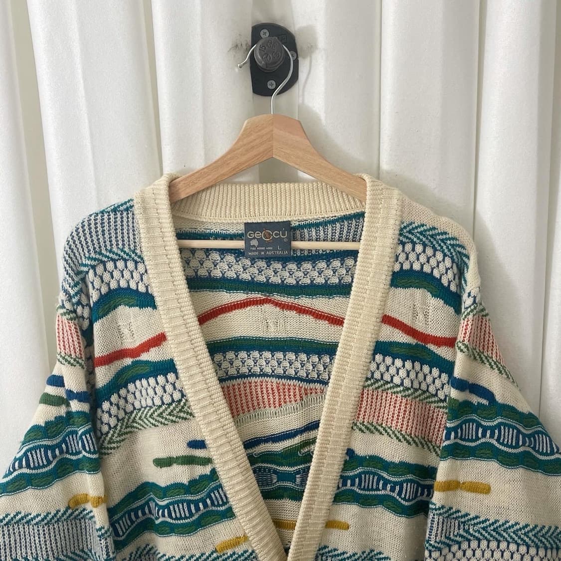 게쿠 아이보리 멀티컬러 케이블 가디건 상품이미지2