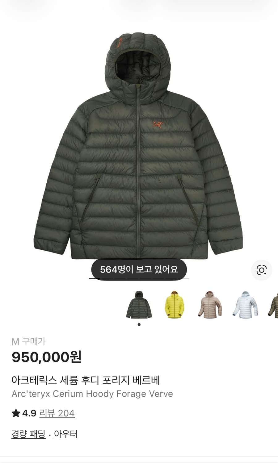 (국내매장판)아크테릭스 세륨 포리지 베르베 M 상품이미지2