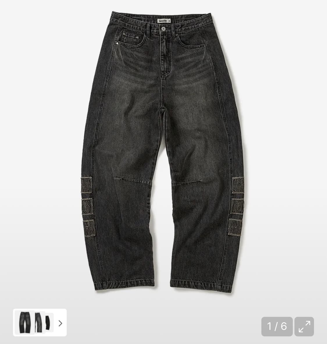 카락터 Vintage emblem denim pants / Black 0 상품이미지1