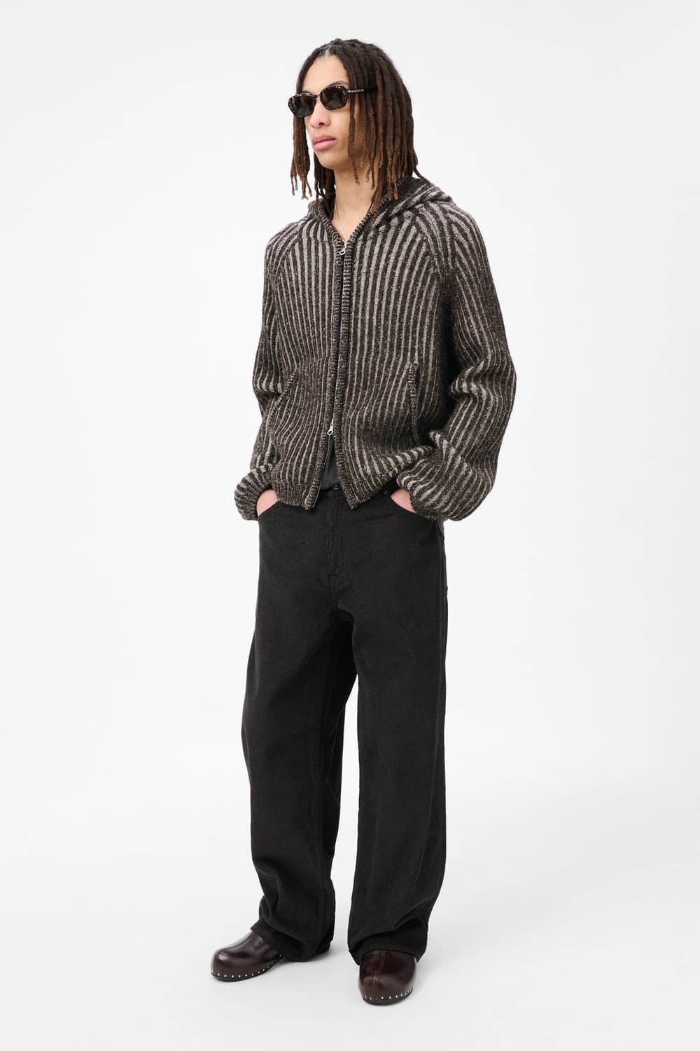 [44,46,48,50,52]아워레가시 25fw 레벨 후드집업/브라운 상품이미지3